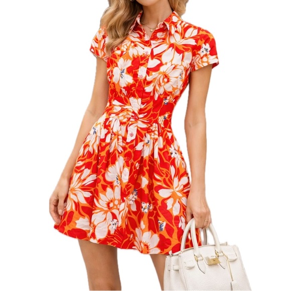 Diane Von Furstenberg Dresses & Skirts - DVF Diane Von Furstenberg Poppy Drop Waist Button Down Dress, 4